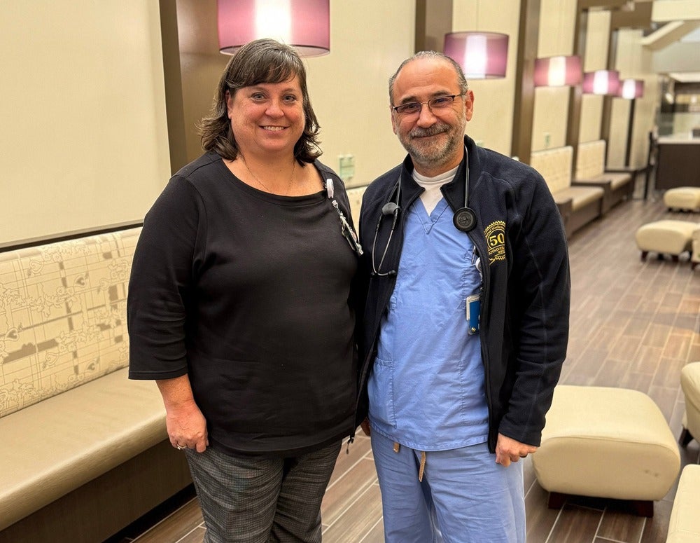 Carrie Butler with Dr. Saltagi