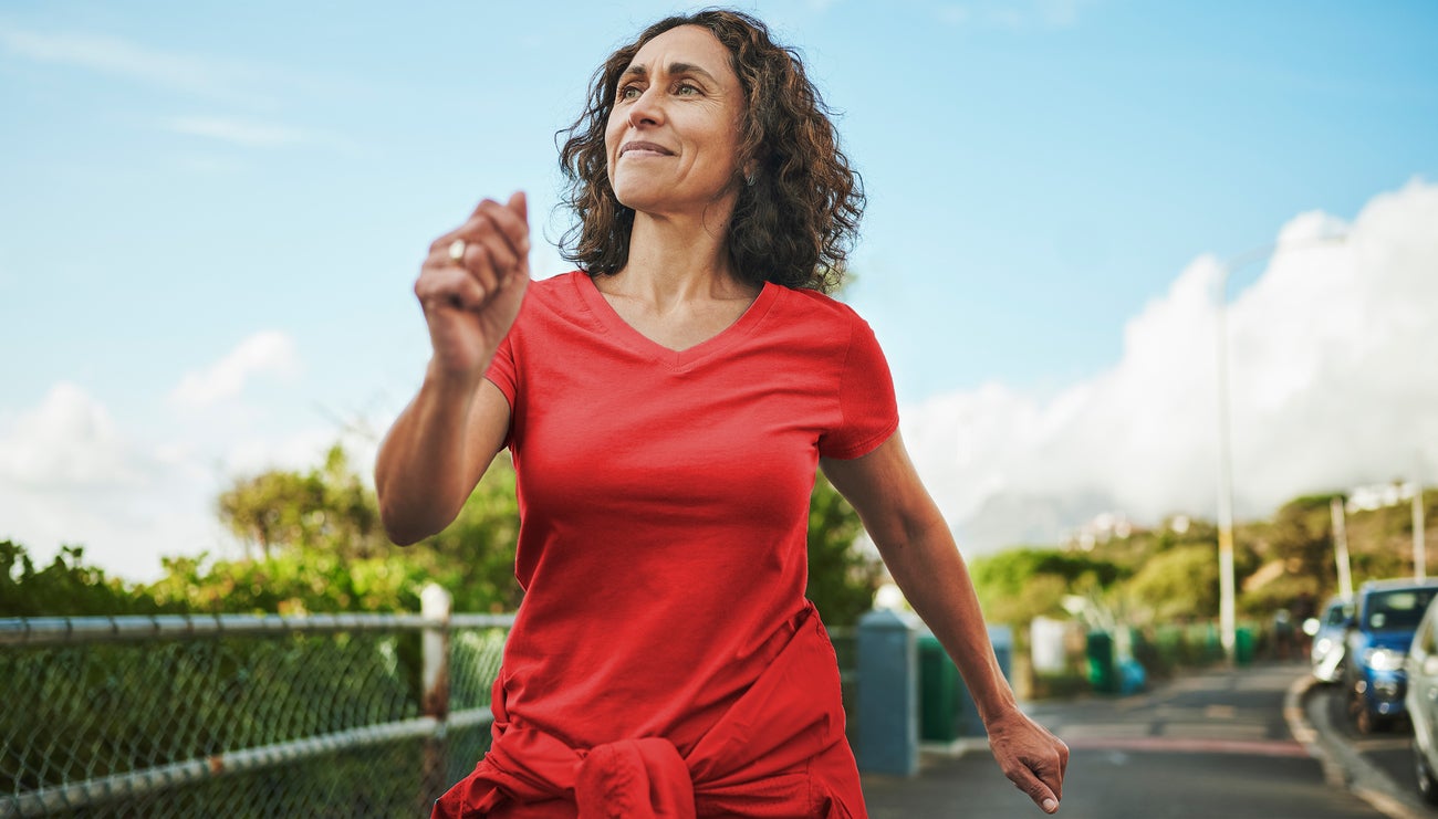 Red shirt lady
